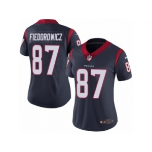 Women's Nike Houston Texans #87 C.J. Fiedorowicz Vapor Untouchable Limited Navy Blue Team Color NFL Jersey