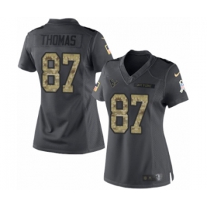 Women's Nike Houston Texans #87 Demaryius Thomas Limited Black 2016 Salute to Service NFL Jersey