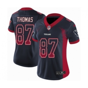 Women's Nike Houston Texans #87 Demaryius Thomas Limited Navy Blue Rush Drift Fashion NFL Jersey