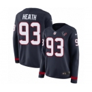 Women's Nike Houston Texans #93 Joel Heath Limited Navy Blue Therma Long Sleeve NFL Jersey