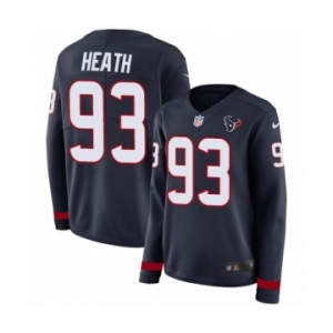 Women's Nike Houston Texans #93 Joel Heath Limited Navy Blue Therma Long Sleeve NFL Jersey