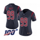 Women's Nike Houston Texans #99 J.J. Watt Limited Navy Blue Rush Vapor Untouchable 100th Season NFL Jersey