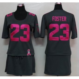 nike women nfl jerseys houston texans #23 foster dk.grey[breast cancer awareness]