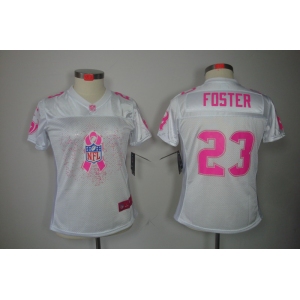 nike women nfl jerseys houston texans #23 foster white[breast cancer awareness fashion]