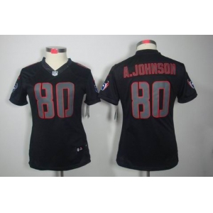 nike women nfl jerseys houston texans #80 a.johnson black[nike impact limited]