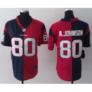 nike women nfl jerseys houston texans #80 a.johnson blue-red[Elite split]