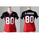 nike women nfl jerseys houston texans #80 a.johnson blue-red[nike drift fashion][second version]