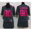 nike women nfl jerseys houston texans #80 a.johnson dk.grey[breast cancer awareness]