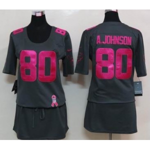 nike women nfl jerseys houston texans #80 a.johnson dk.grey[breast cancer awareness]