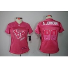 nike women nfl jerseys houston texans #80 a.johnson pink[2012 fem fan]