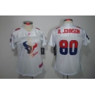 nike women nfl jerseys houston texans #80 a.johnson white[2012 fem fan]