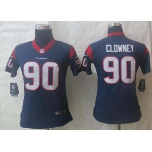 nike women nfl jerseys houston texans #90 clowney blue[nike limited][clowney]