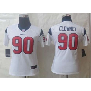 nike women nfl jerseys houston texans #90 clowney white[nike limited][clowney]