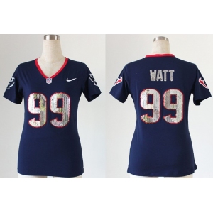nike women nfl jerseys houston texans #99 watt blue[刺绣亮片]