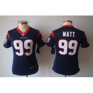 nike women nfl jerseys houston texans #99 watt blue[nike limited]