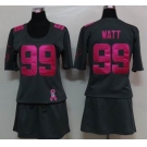 nike women nfl jerseys houston texans #99 watt dk.grey[breast cancer awareness]