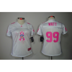 nike women nfl jerseys houston texans #99 watt white[breast cancer awareness fashion]