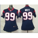 nike womens nfl houston texans #99 watt blue[nike]