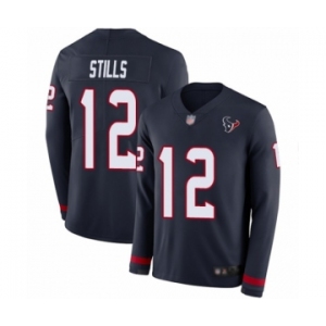 Youth Houston Texans #12 Kenny Stills Limited Navy Blue Therma Long Sleeve Football Jersey
