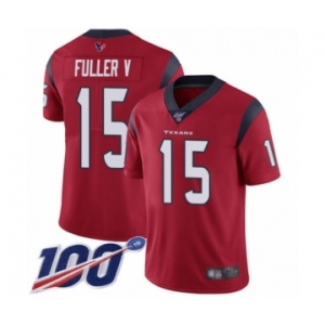 Youth Houston Texans #15 Will Fuller V Red Alternate Vapor Untouchable Limited Player 100th Season Football Jersey