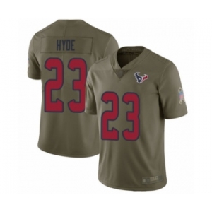 Youth Houston Texans #23 Carlos Hyde Limited Olive 2017 Salute to Service Football Jersey