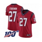 Youth Houston Texans #27 D'Onta Foreman Red Alternate Vapor Untouchable Limited Player 100th Season Football Jersey