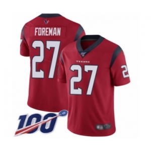 Youth Houston Texans #27 D'Onta Foreman Red Alternate Vapor Untouchable Limited Player 100th Season Football Jersey