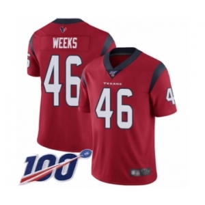 Youth Houston Texans #46 Jon Weeks Red Alternate Vapor Untouchable Limited Player 100th Season Football Jersey