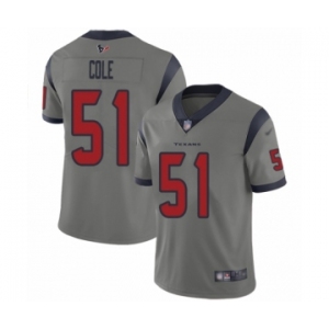 Youth Houston Texans #51 Dylan Cole Limited Gray Inverted Legend Football Jersey