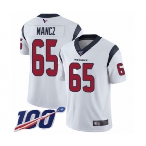 Youth Houston Texans #65 Greg Mancz White Vapor Untouchable Limited Player 100th Season Football Jersey
