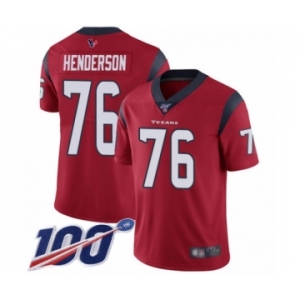 Youth Houston Texans #76 Seantrel Henderson Red Alternate Vapor Untouchable Limited Player 100th Season Football Jersey