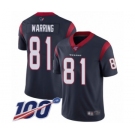 Youth Houston Texans #81 Kahale Warring Navy Blue Team Color Vapor Untouchable Limited Player 100th Season Football Jersey