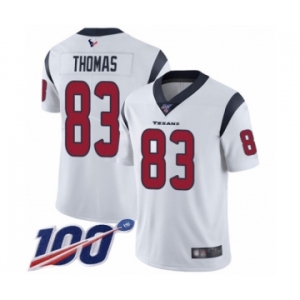 Youth Houston Texans #83 Jordan Thomas White Vapor Untouchable Limited Player 100th Season Football Jersey
