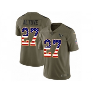 Youth Nike Houston Texans #27 Jose Altuve Limited Olive USA Flag 2017 Salute to Service NFL Jersey