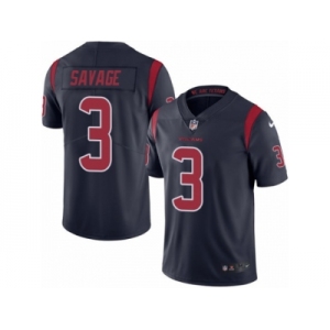 Youth Nike Houston Texans #3 Tom Savage Limited Navy Blue Rush NFL Jersey
