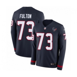 Youth Nike Houston Texans #73 Zach Fulton Limited Navy Blue Therma Long Sleeve NFL Jersey