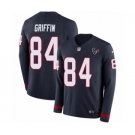Youth Nike Houston Texans #84 Ryan Griffin Limited Navy Blue Therma Long Sleeve NFL Jersey
