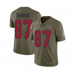 Youth Nike Houston Texans #87 Demaryius Thomas Limited Olive 2017 Salute to Service NFL Jersey