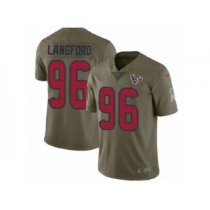 Youth Nike Houston Texans #96 Kendall Langford Limited Olive 2017 Salute to Service NFL Jersey