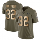 Youth Texans #32 Tyrann Mathieu Olive Gold Stitched NFL Limited 2017 Salute to Service Jersey