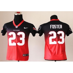 nike youth nfl jerseys houston texans #23 arian foster blue-red[nike drift fashion][second version]