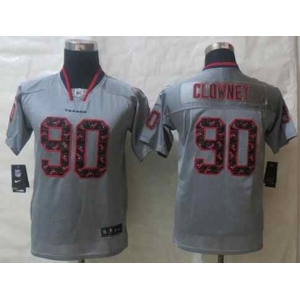 nike youth nfl jerseys houston texans #90 clowney grey[Elite united sideline][clowney]