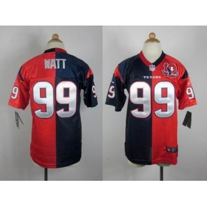 nike youth nfl jerseys houston texans #99 watt blue-red[Elite split 10th patch]