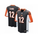 Men's Nike Cincinnati Bengals #12 Mohamed Sanu Game Black Team Color NFL Jersey