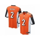 Men's Nike Cincinnati Bengals #2 Mike Nugent Game Orange Alternate NFL Jersey