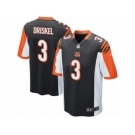 Men's Nike Cincinnati Bengals #3 Jeff Driskel Game Black Team Color NFL Jersey