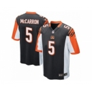 Men's Nike Cincinnati Bengals #5 AJ McCarron Game Black Team Color NFL Jersey