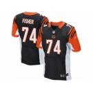 Men's Nike Cincinnati Bengals #74 Jake Fisher Elite Black Team Color NFL Jersey