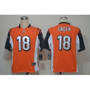 nike nfl jerseys cincinnati bengals #18 green orange[game]