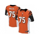 Men Nike Cincinnati Bengals #75 Jordan Willis Elite Orange Alternate NFL Jersey